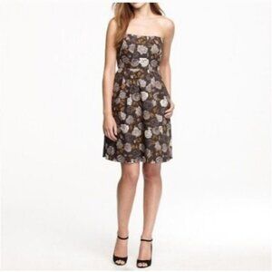 J. Crew Women's size 6 Marielle Dress in Solstice Floral Black Beige